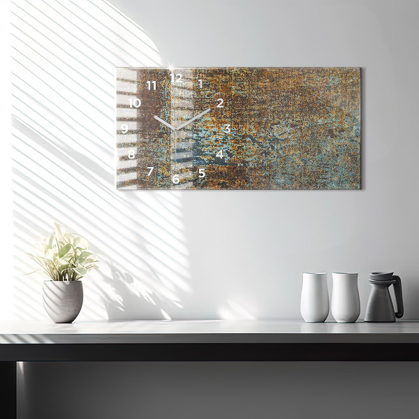 Zegar ścienny poziomy Tekstura Starego Metalu