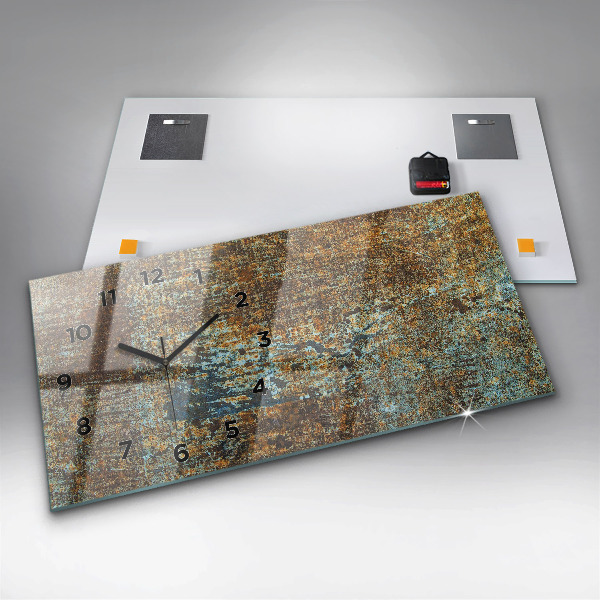 Zegar ścienny poziomy Tekstura Starego Metalu