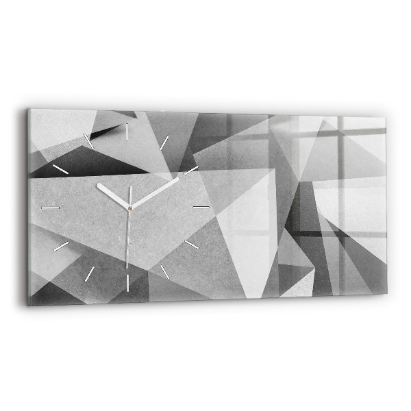 Zegar szklany poziomy Szara Geometryczna Abstrakcja