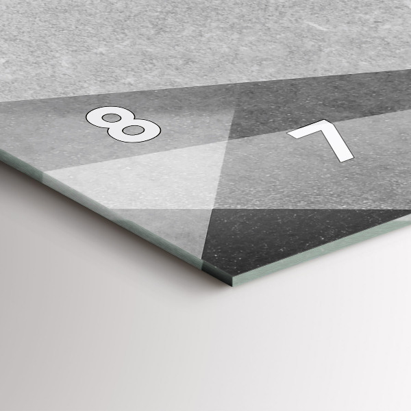 Zegar szklany poziomy Szara Geometryczna Abstrakcja