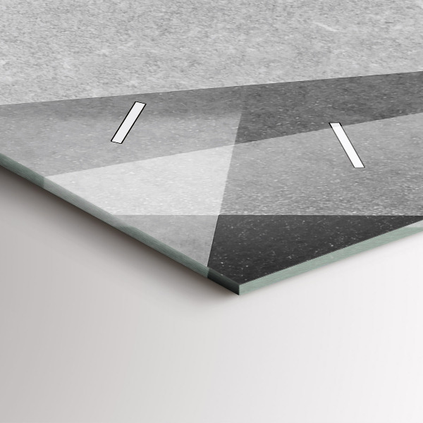 Zegar szklany poziomy Szara Geometryczna Abstrakcja