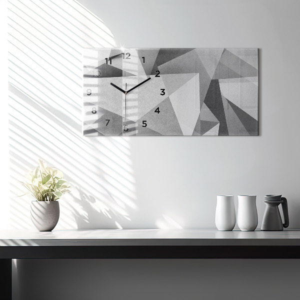 Zegar szklany poziomy Szara Geometryczna Abstrakcja