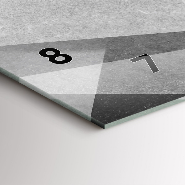 Zegar szklany poziomy Szara Geometryczna Abstrakcja