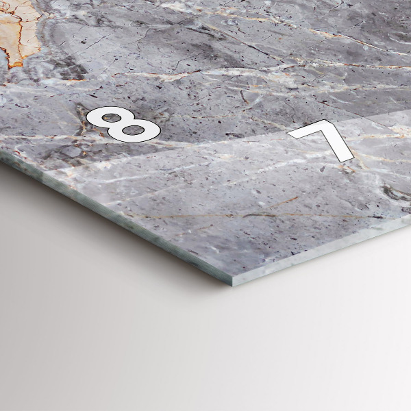 Zegar szklany poziomy Szary Granit Marmur Kamień