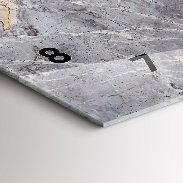 Zegar szklany poziomy Szary Granit Marmur Kamień