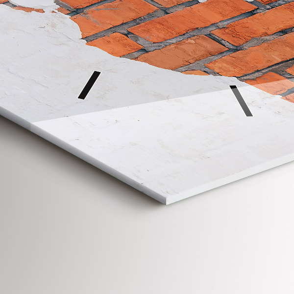 Zegar ścienny poziomy Ceglana mapa świata