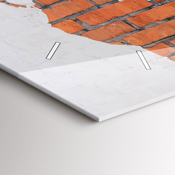 Zegar ścienny poziomy Ceglana mapa świata