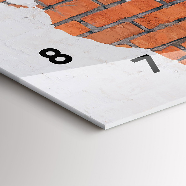 Zegar ścienny poziomy Ceglana mapa świata