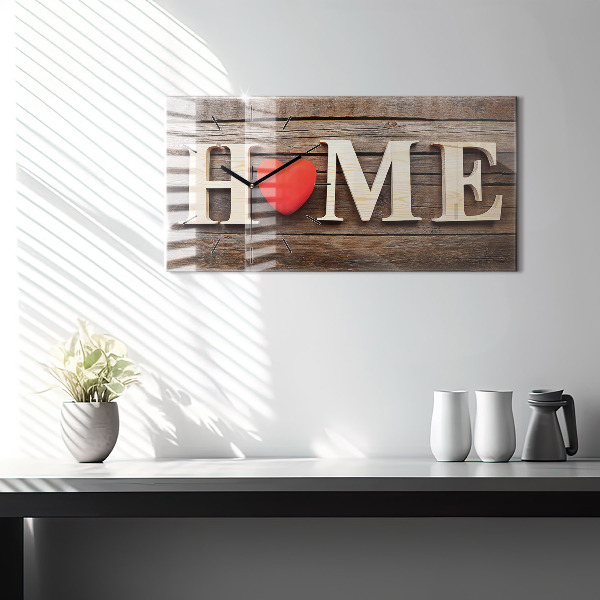 Zegar ścienny poziomy Napis dom