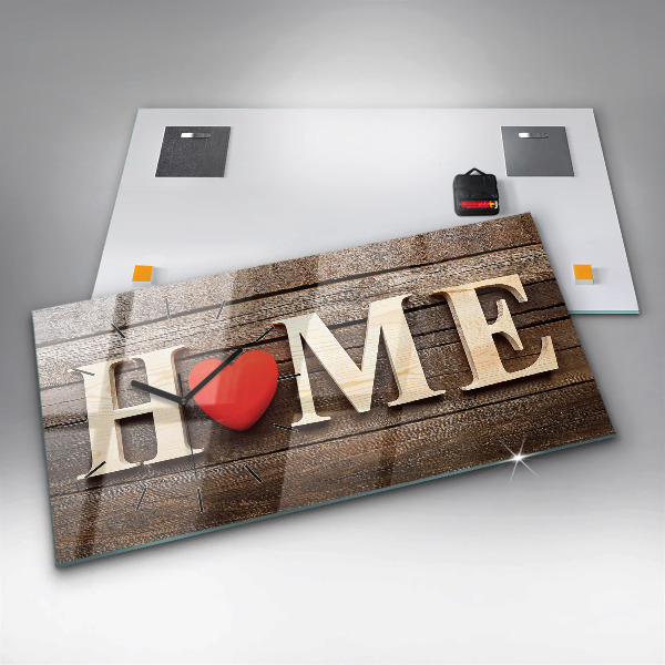 Zegar ścienny poziomy Napis dom