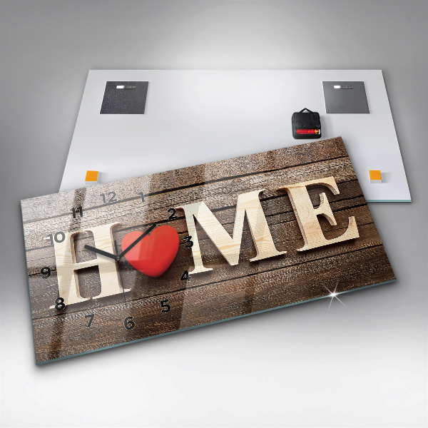 Zegar ścienny poziomy Napis dom