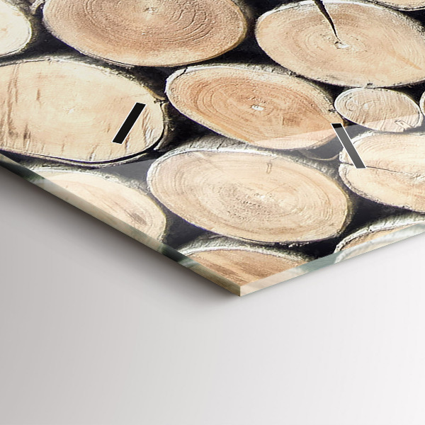 Zegar ścienny poziomy Ścięte drzewa pieńki