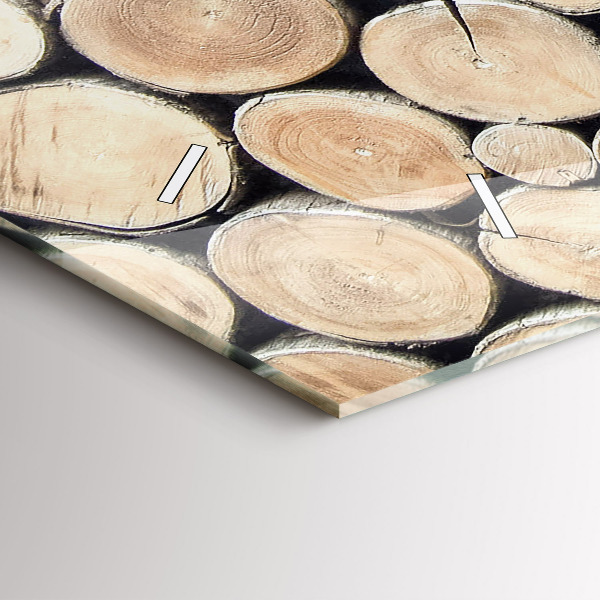 Zegar ścienny poziomy Ścięte drzewa pieńki