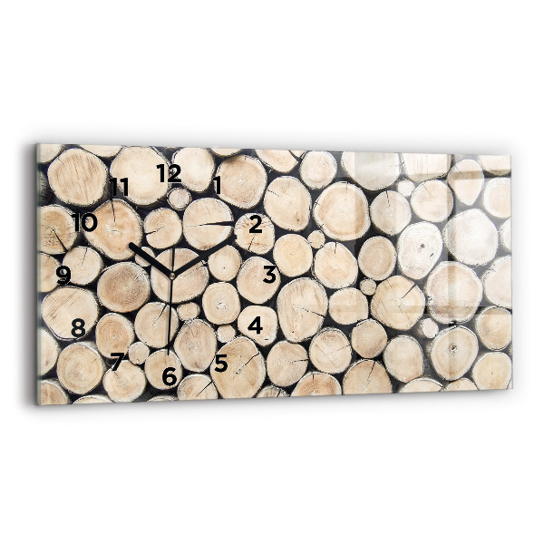 Zegar ścienny poziomy Ścięte drzewa pieńki