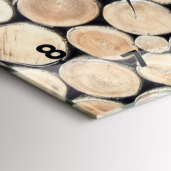 Zegar ścienny poziomy Ścięte drzewa pieńki