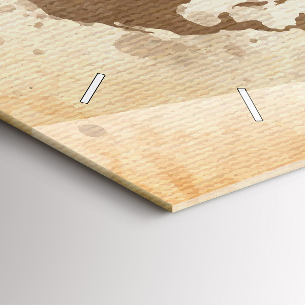 Zegar ścienny poziomy Namalowana mapa świata