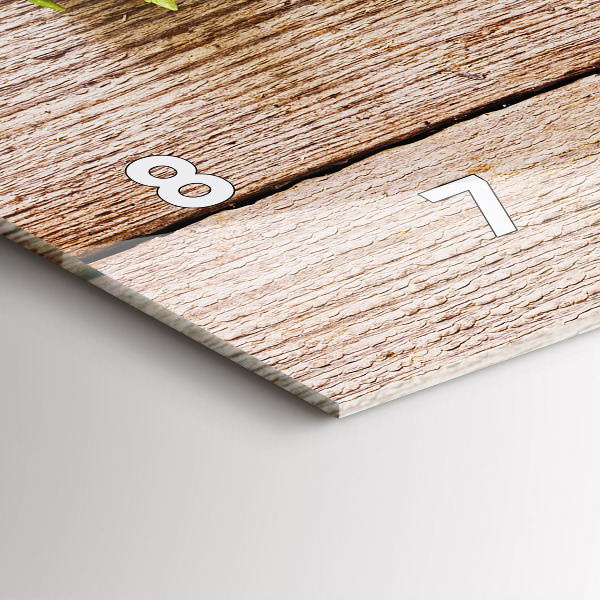 Zegar ścienny poziomy Kwiaty na drewnie