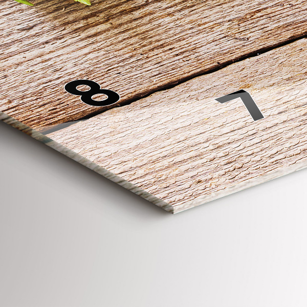 Zegar ścienny poziomy Kwiaty na drewnie