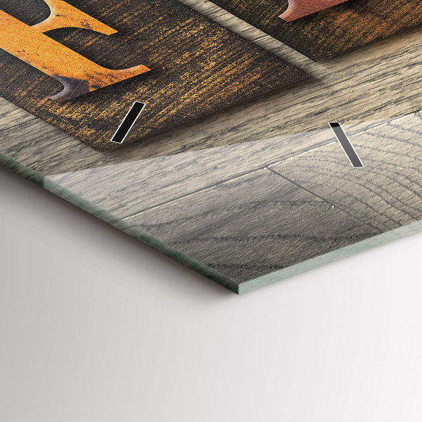 Zegar ścienny poziomy Napis rodzina