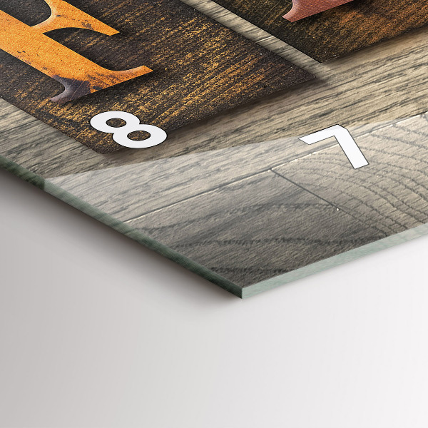 Zegar ścienny poziomy Napis rodzina