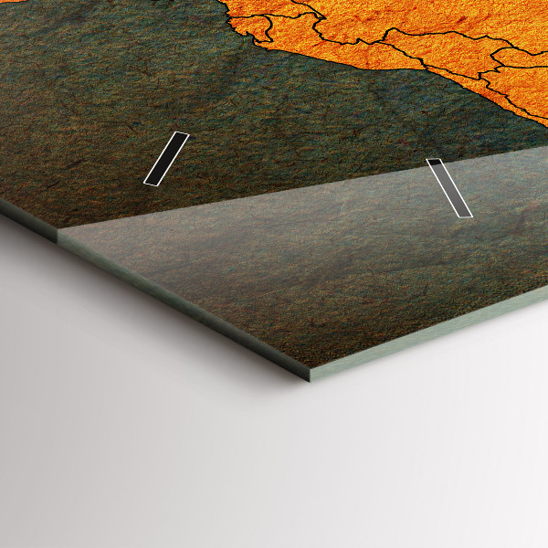 Zegar ścienny poziomy Mapa świata