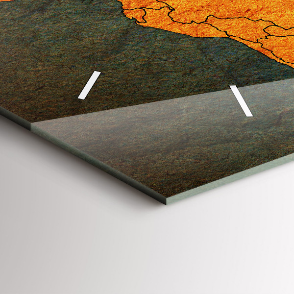 Zegar ścienny poziomy Mapa świata