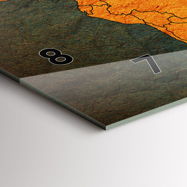 Zegar ścienny poziomy Mapa świata