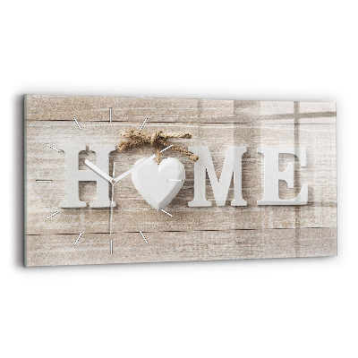 Zegar ścienny poziomy Napis dom