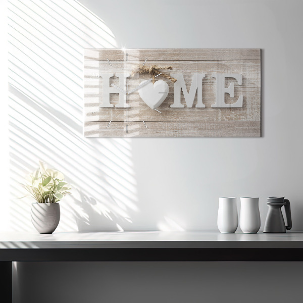 Zegar ścienny poziomy Napis dom