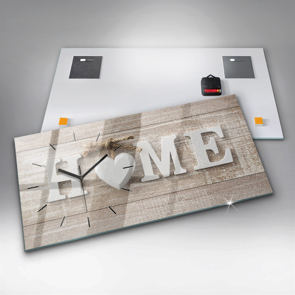 Zegar ścienny poziomy Napis dom