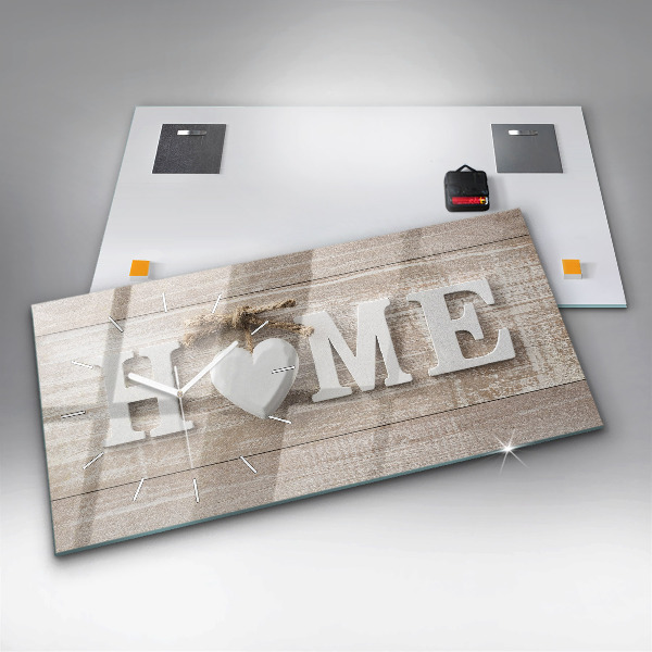 Zegar ścienny poziomy Napis dom