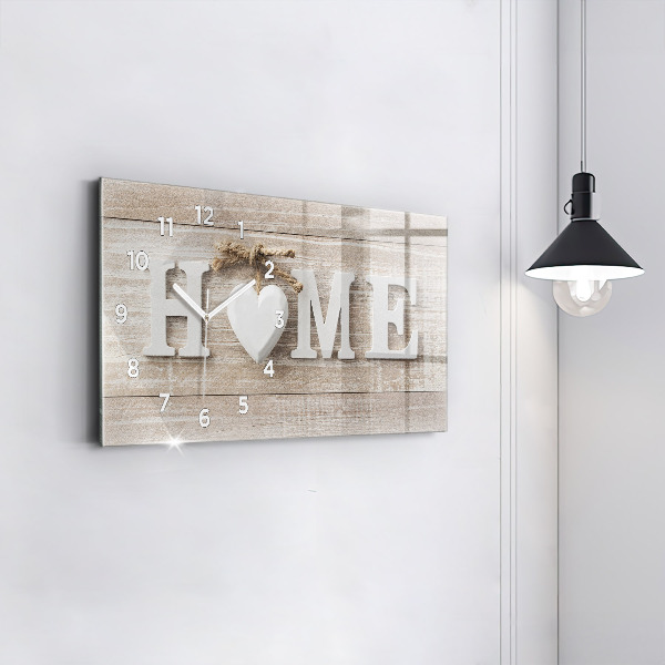 Zegar ścienny poziomy Napis dom