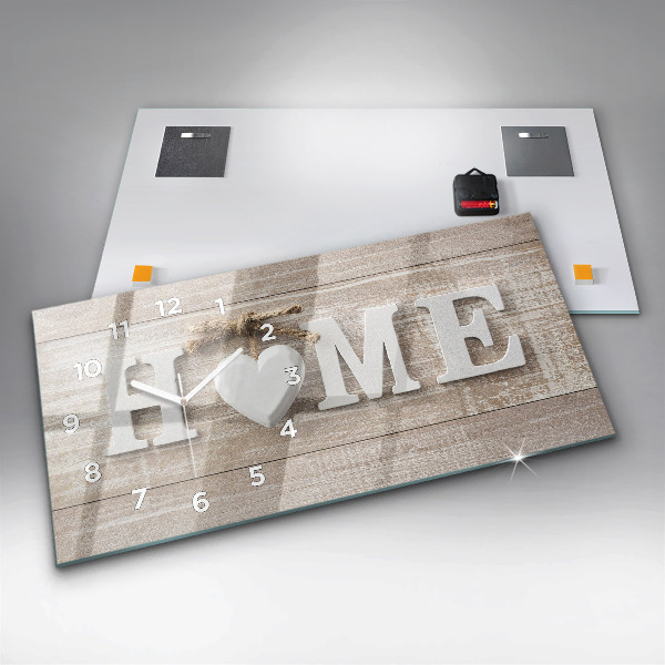 Zegar ścienny poziomy Napis dom