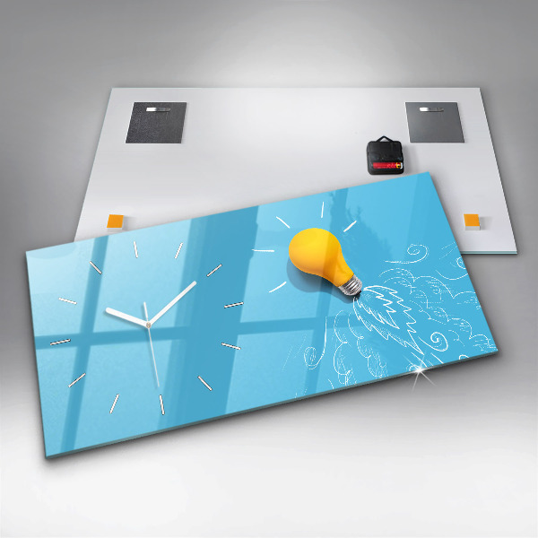 Zegar poziomy Żarówka rysunek