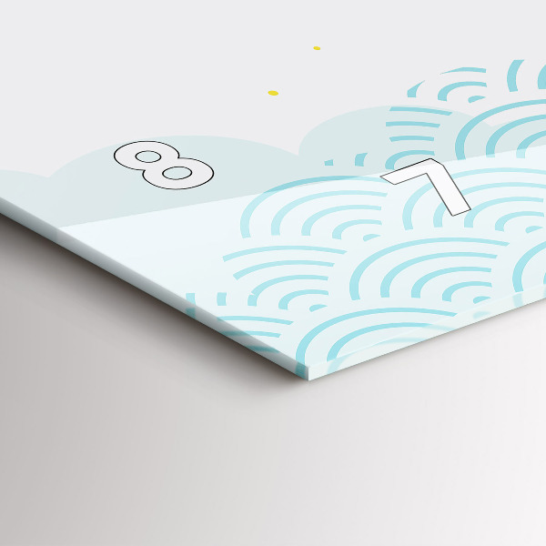 Zegar poziomy Dekoracyjny wzór