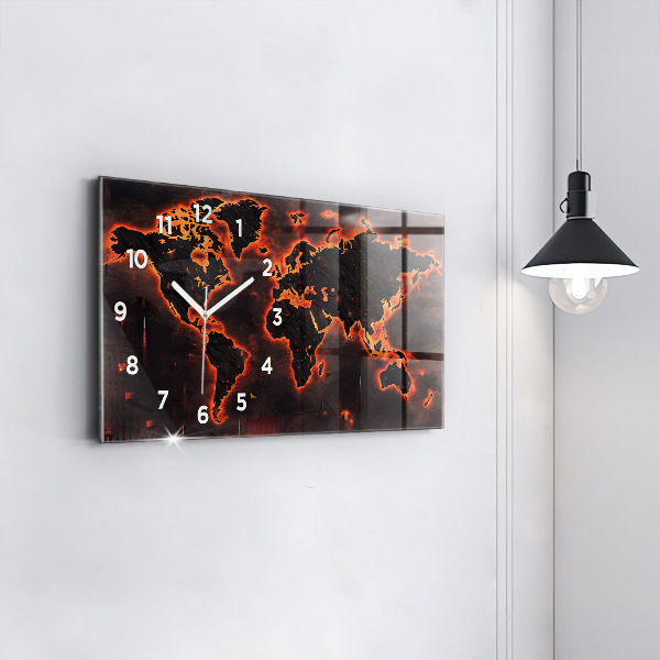 Zegar poziomy Mapa świata