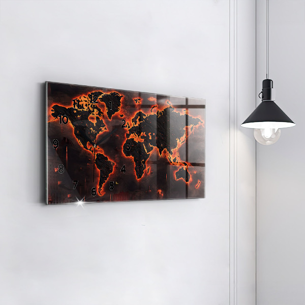 Zegar poziomy Mapa świata