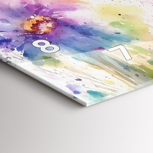 Zegar poziomy Kwiaty malowane