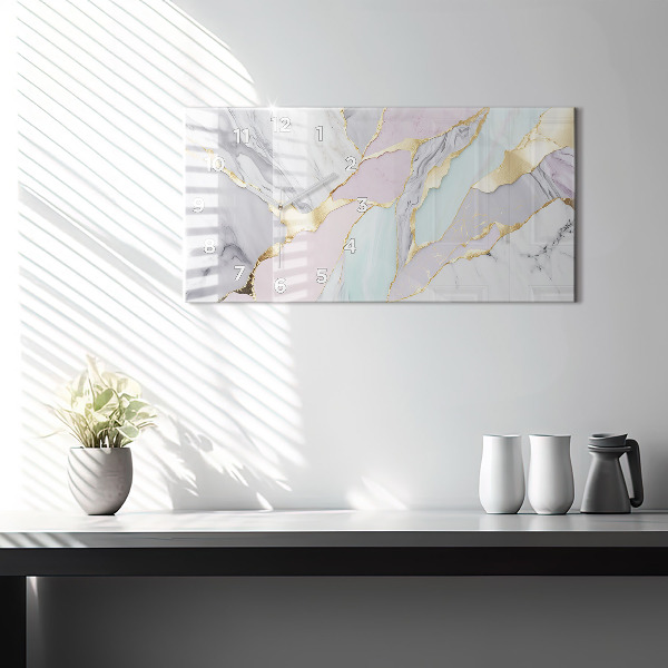Zegar poziomy Wzór marmurowy