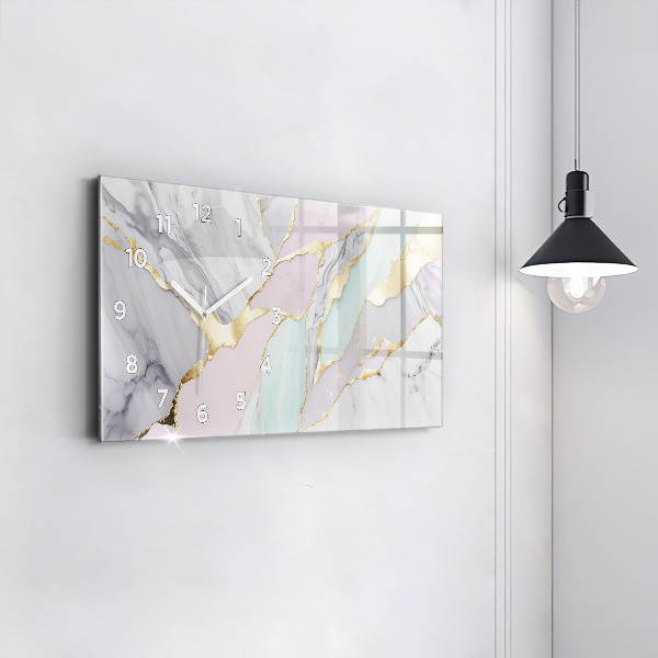 Zegar poziomy Wzór marmurowy