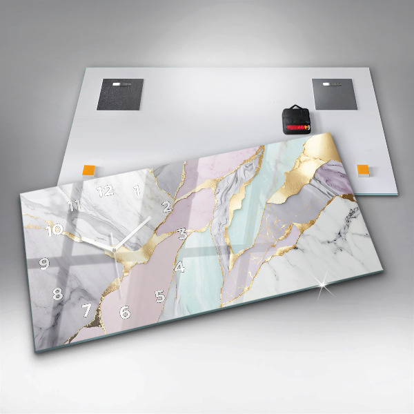 Zegar poziomy Wzór marmurowy