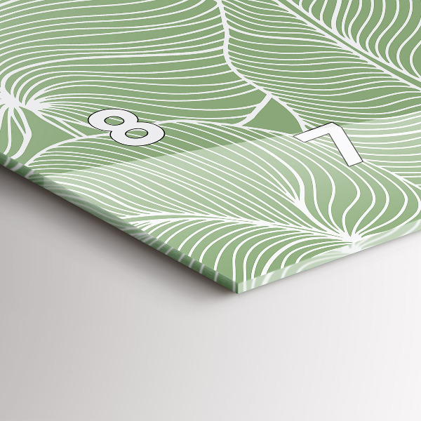 Zegar poziomy Liście natura wzór