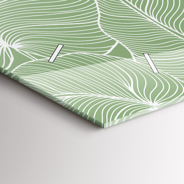 Zegar poziomy Liście natura wzór