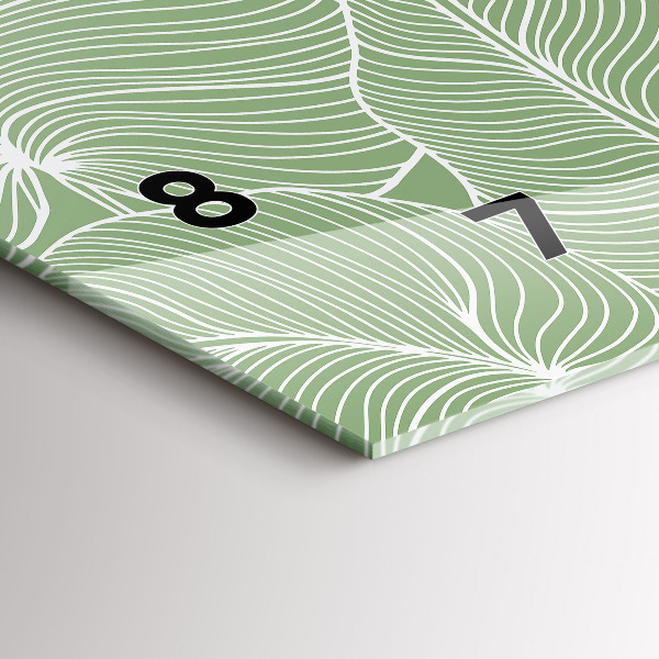 Zegar poziomy Liście natura wzór