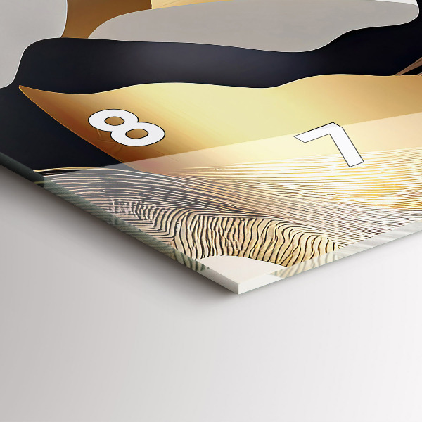 Zegar szklany poziomy Abstrakcja złote góry