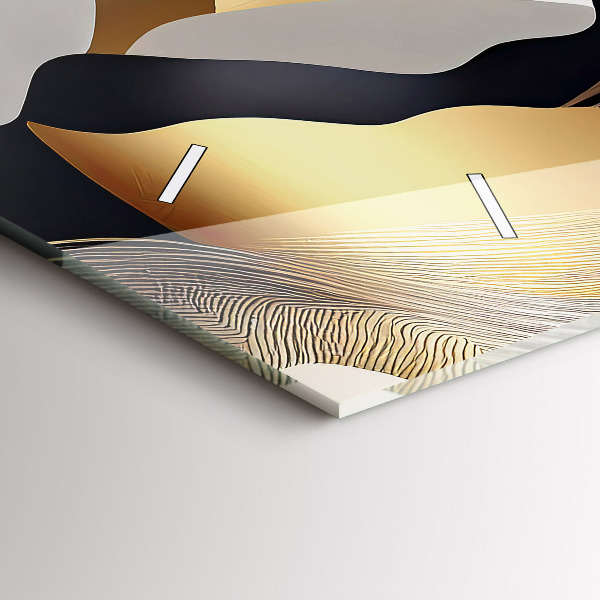 Zegar szklany poziomy Abstrakcja złote góry