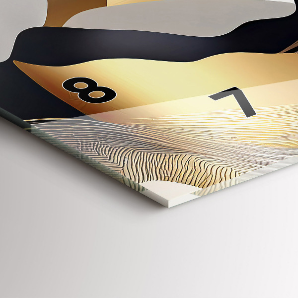 Zegar szklany poziomy Abstrakcja złote góry