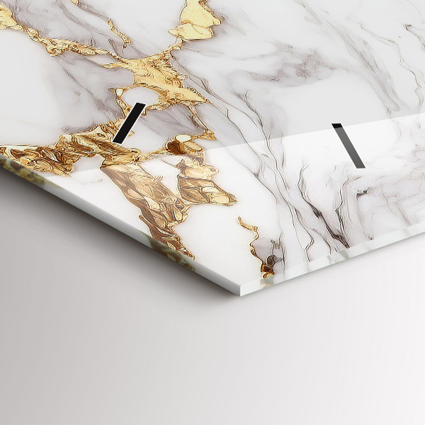 Zegar szklany poziomy Marmur ozdobny