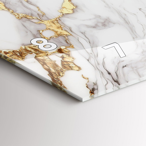 Zegar szklany poziomy Marmur ozdobny