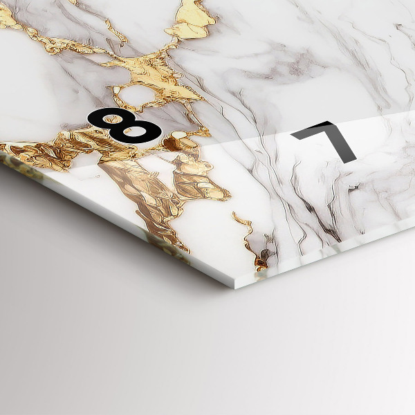 Zegar szklany poziomy Marmur ozdobny